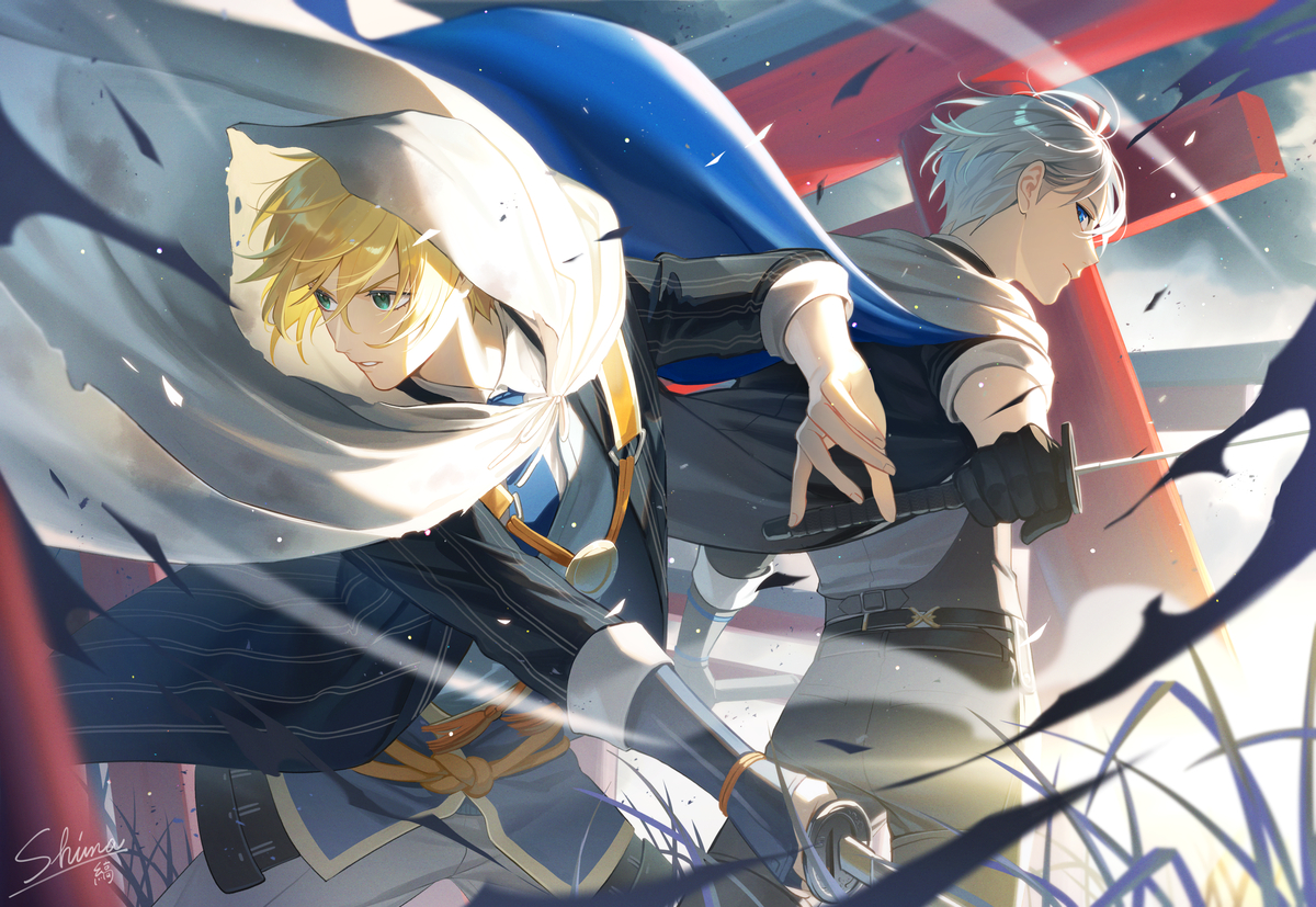This is a pixiv picture whose title is 伯仲.