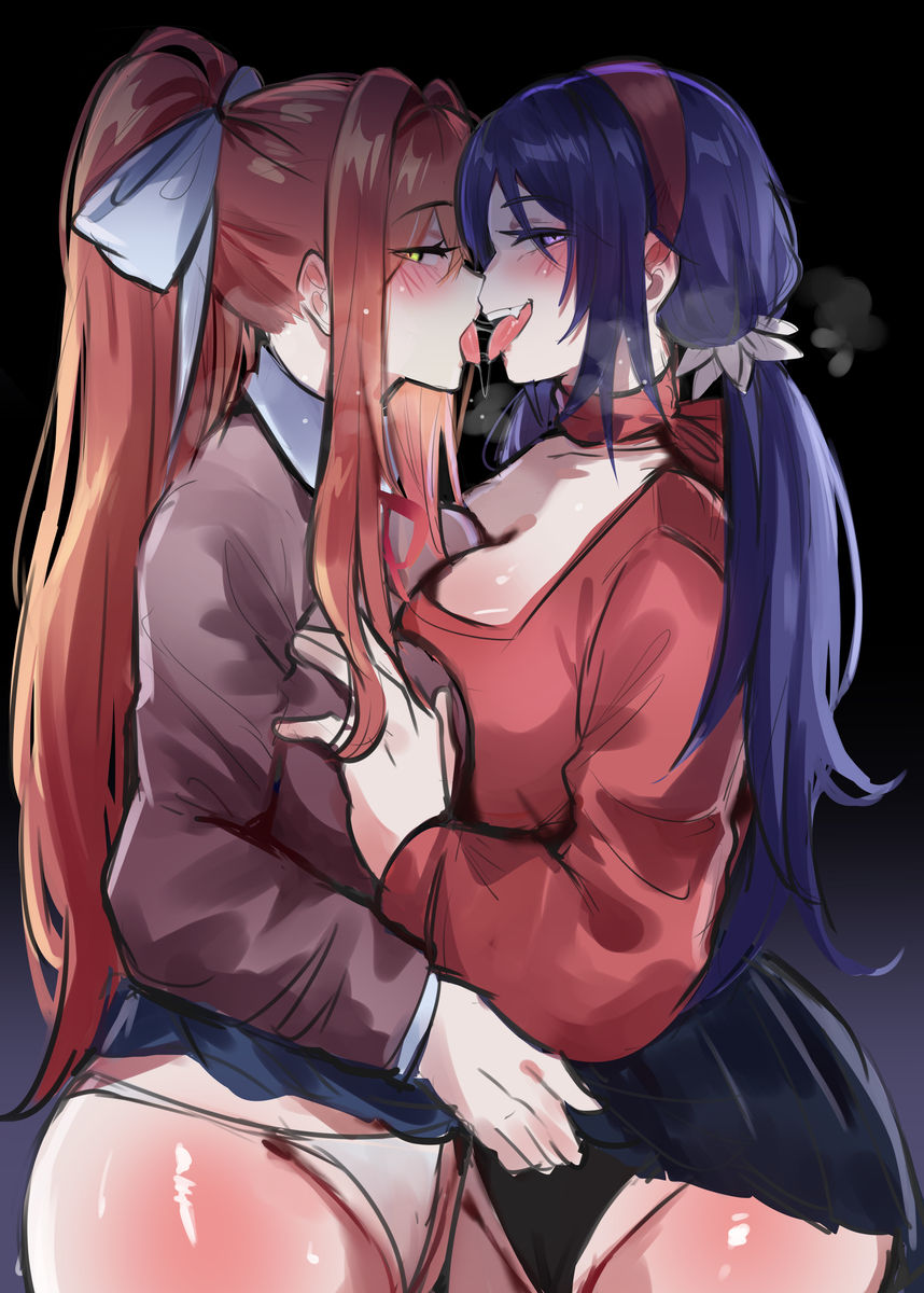 This is a pixiv picture whose title is Monika x Mita.