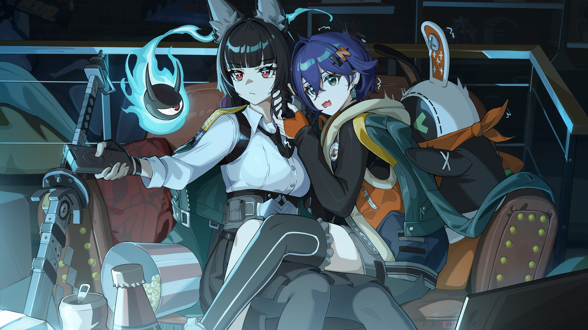 This is a pixiv picture whose title is 不用担心，我会砍掉那些蹦出来的怪物.