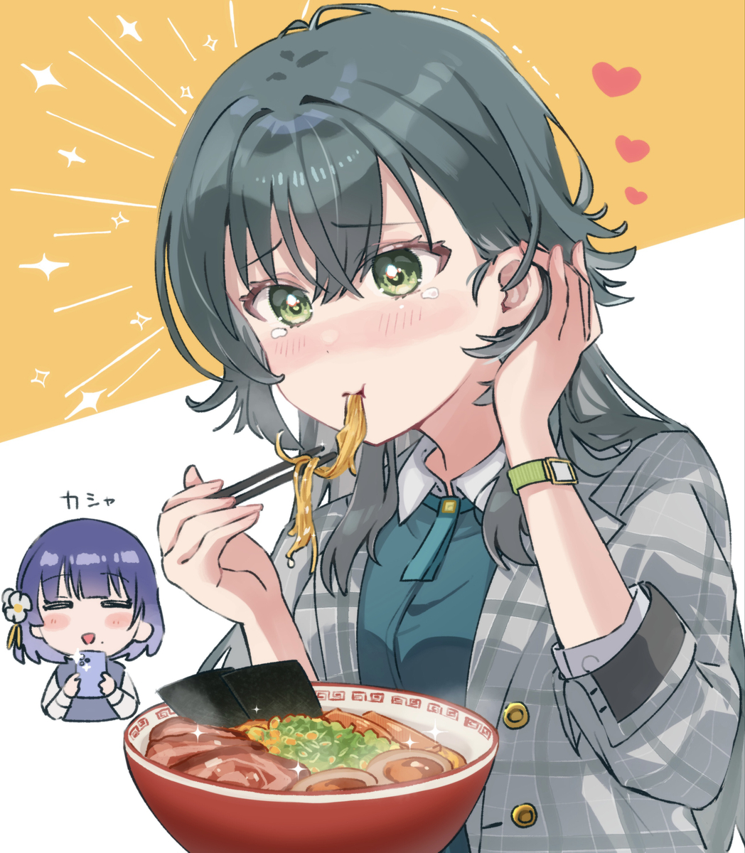 This is a pixiv picture whose title is いっぱい食べる君が好き.