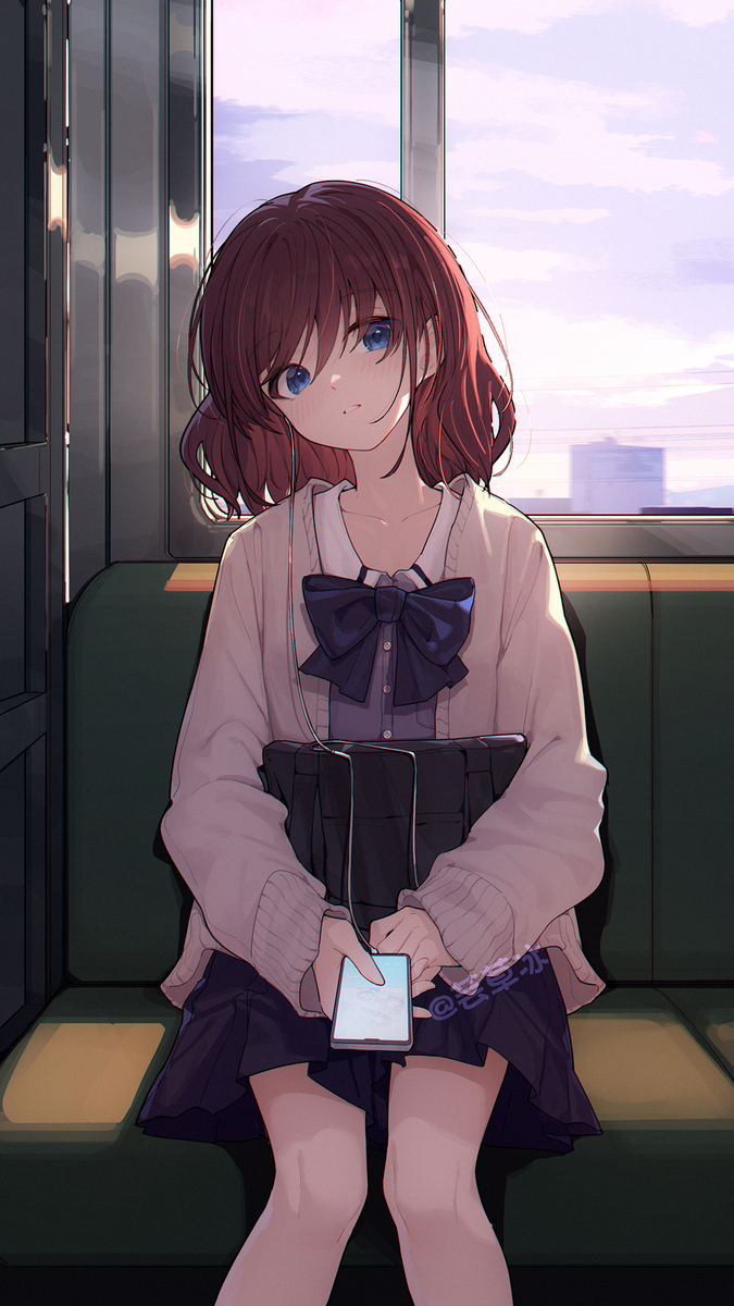 This is a pixiv picture whose title is 井芹仁菜不登校后，开始发呆.