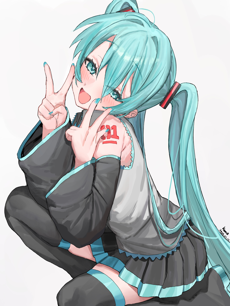 This is a pixiv picture whose title is ミクちゃん.