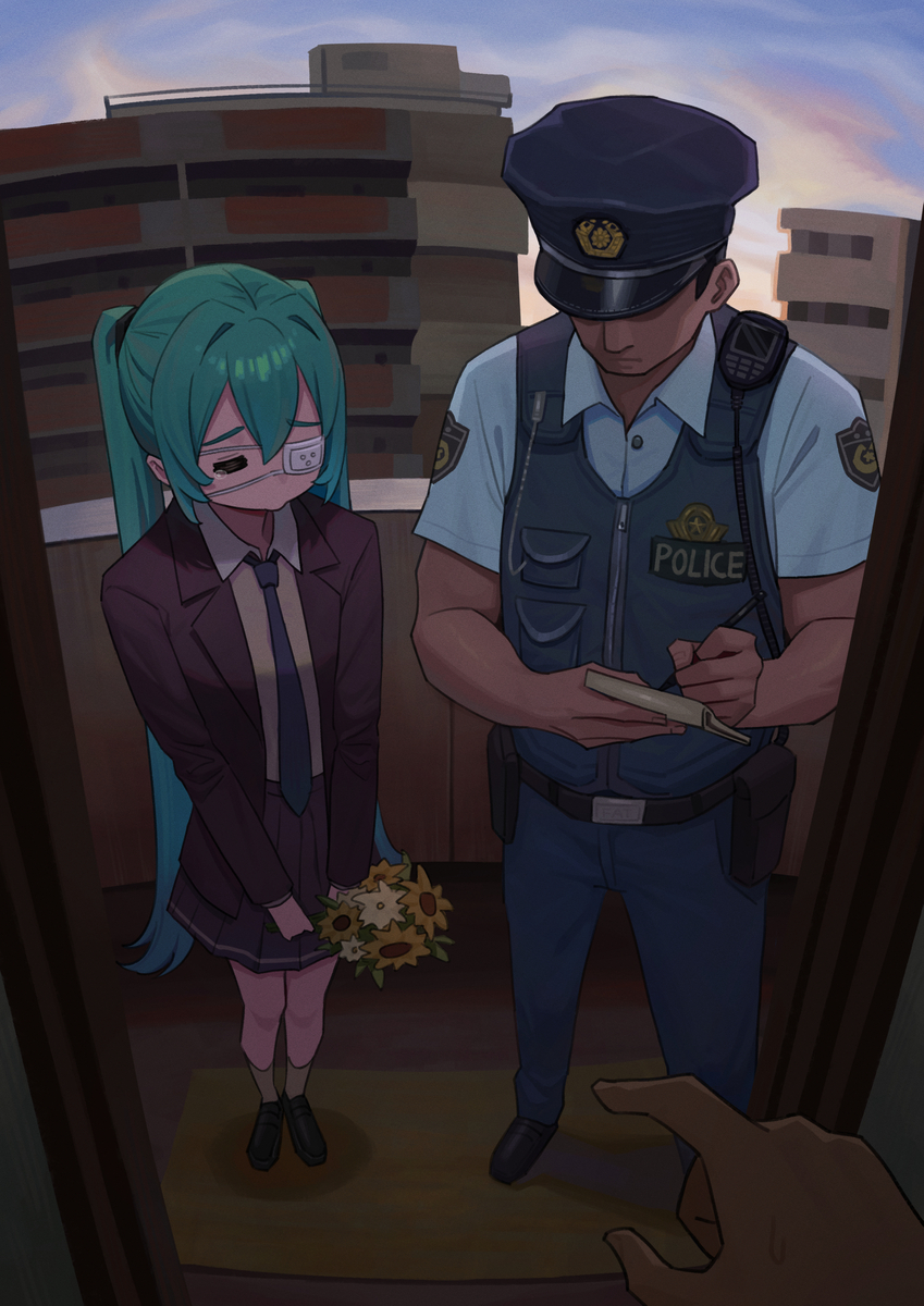 This is a pixiv picture whose title is 👁️👁️🚫✋👮.