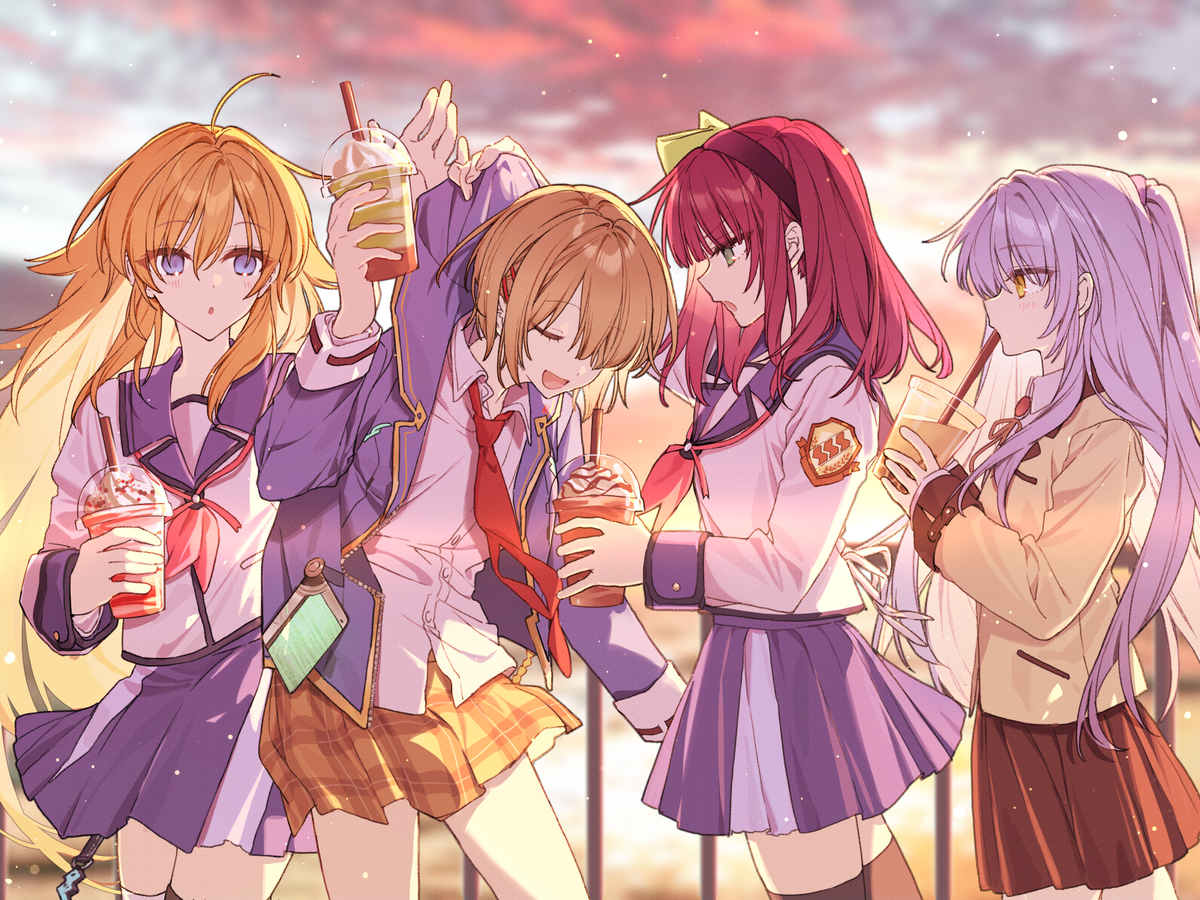 This is a pixiv picture whose title is after school🥤.