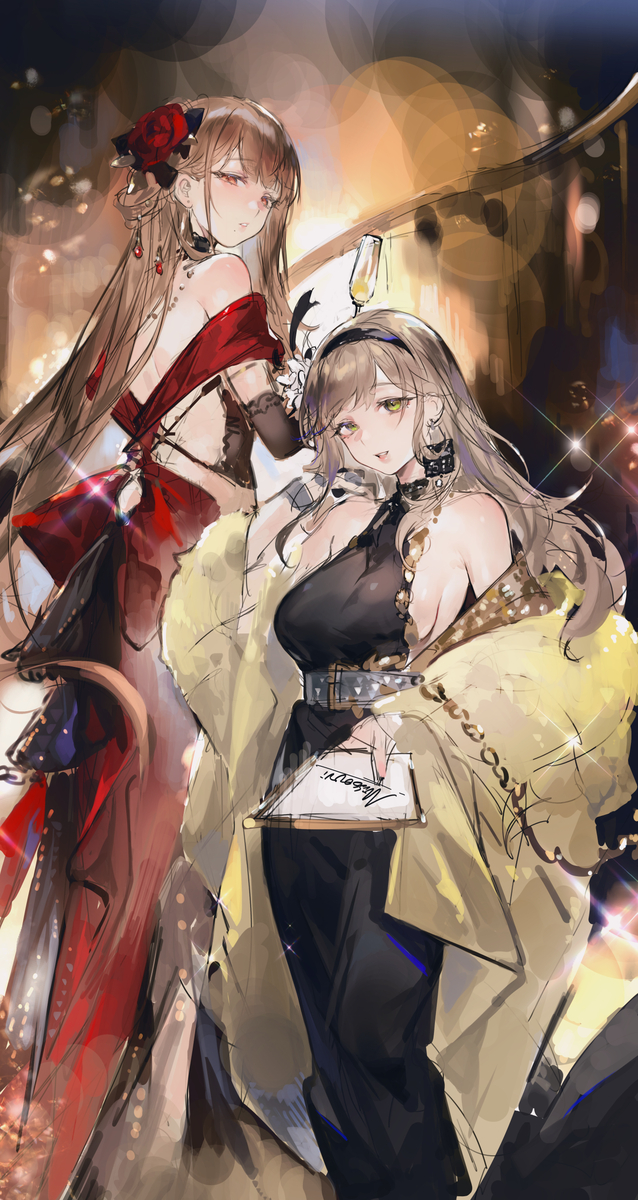 This is a pixiv picture whose title is 鸭滑姐妹.