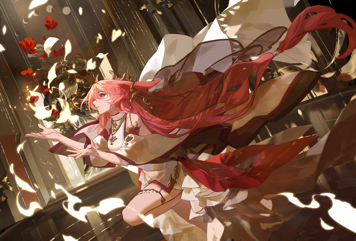 This is a pixiv picture whose title is 八重神子.