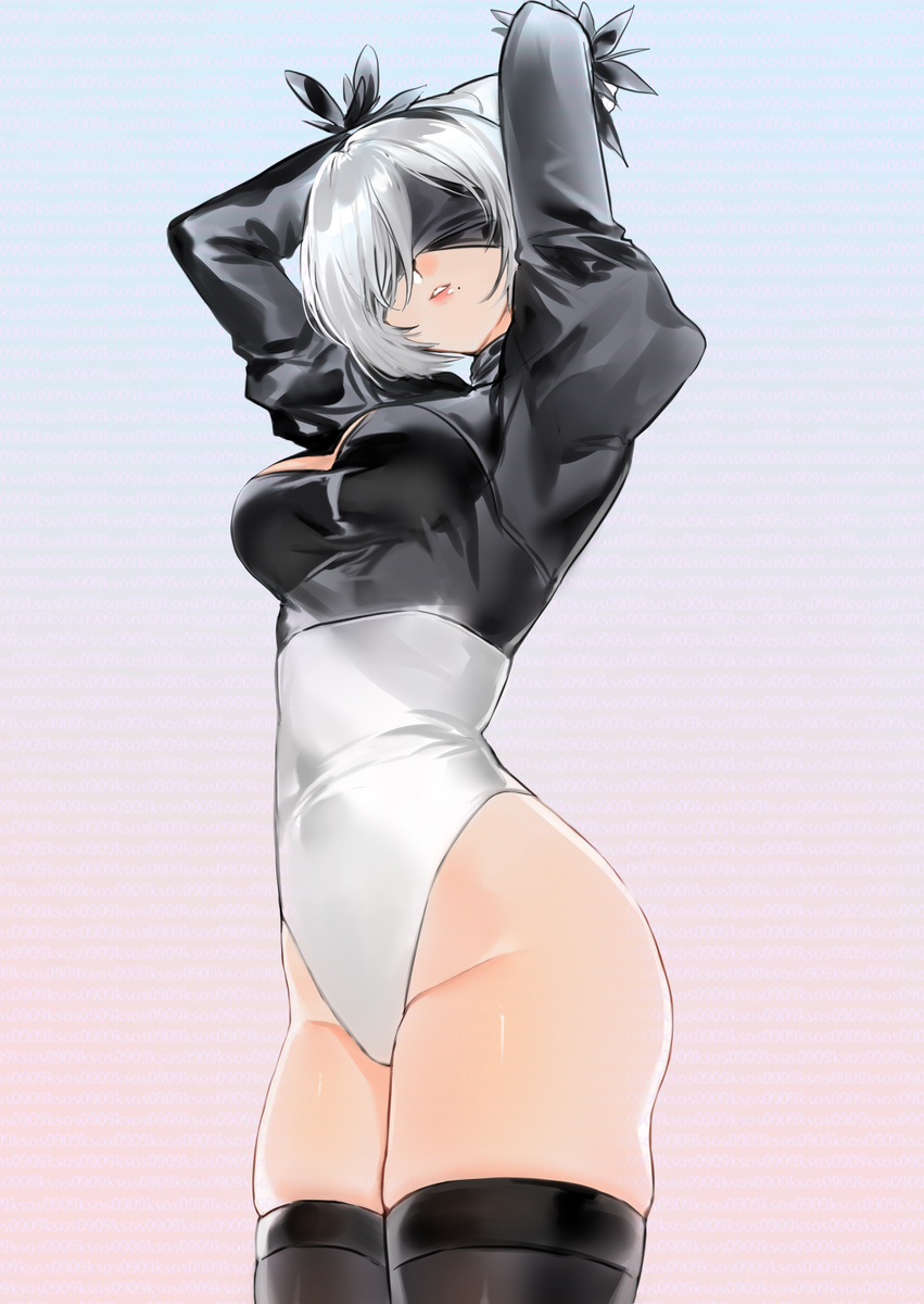 This is a pixiv picture whose title is 2B.