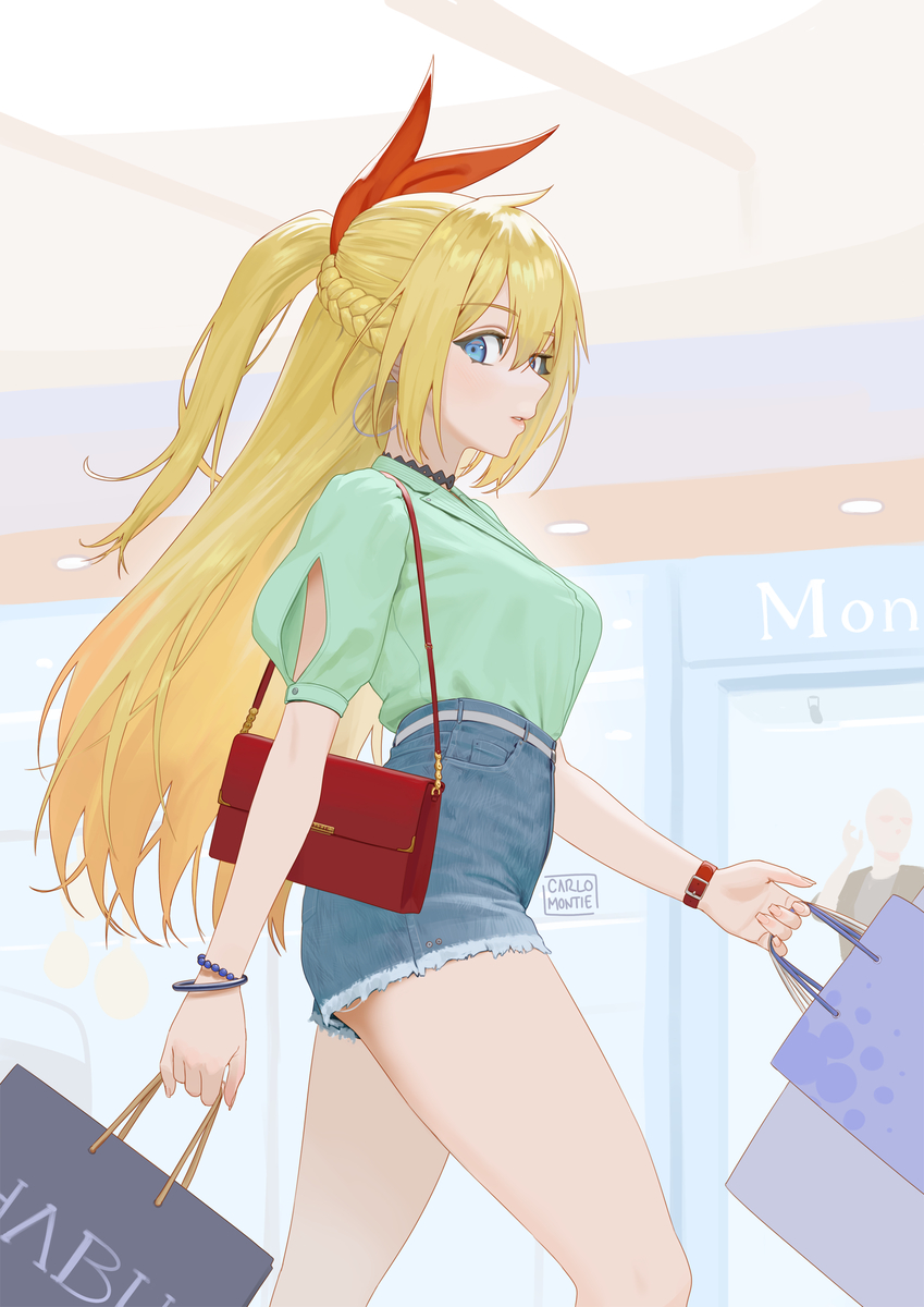 This is a pixiv picture whose title is Chitoge Shopping.