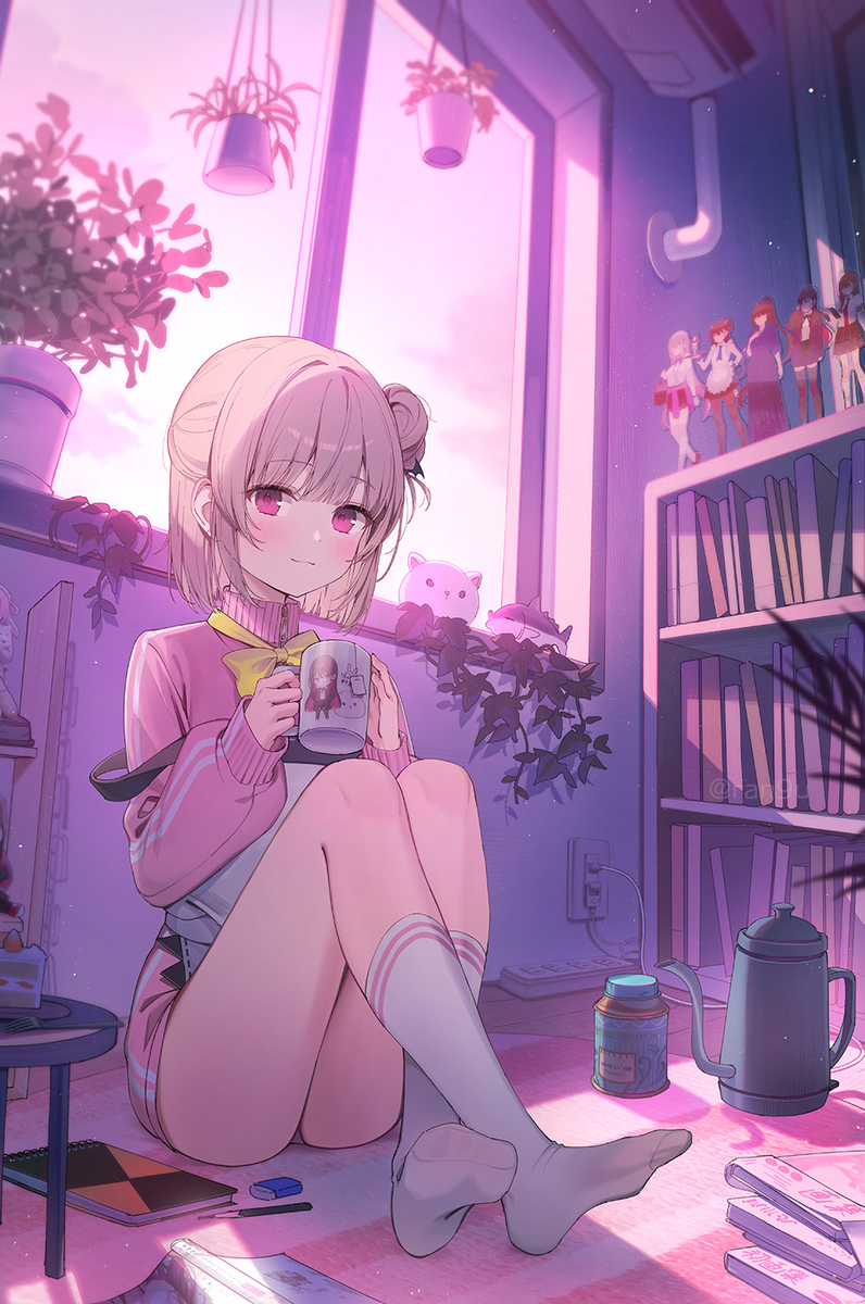 This is a pixiv picture whose title is 作業部屋で一息☕️.