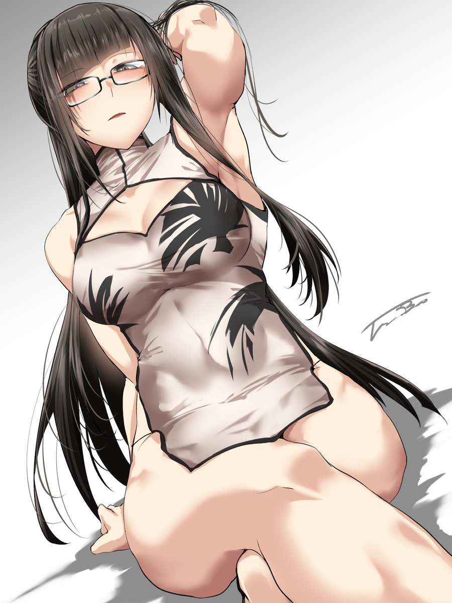 This is a pixiv picture whose title is チャイナ服黒姫様.