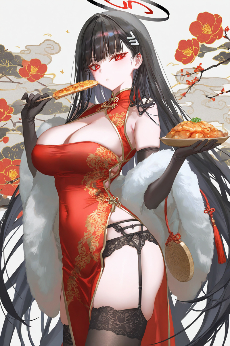 This is a pixiv picture whose title is 莉音-新春旗袍.