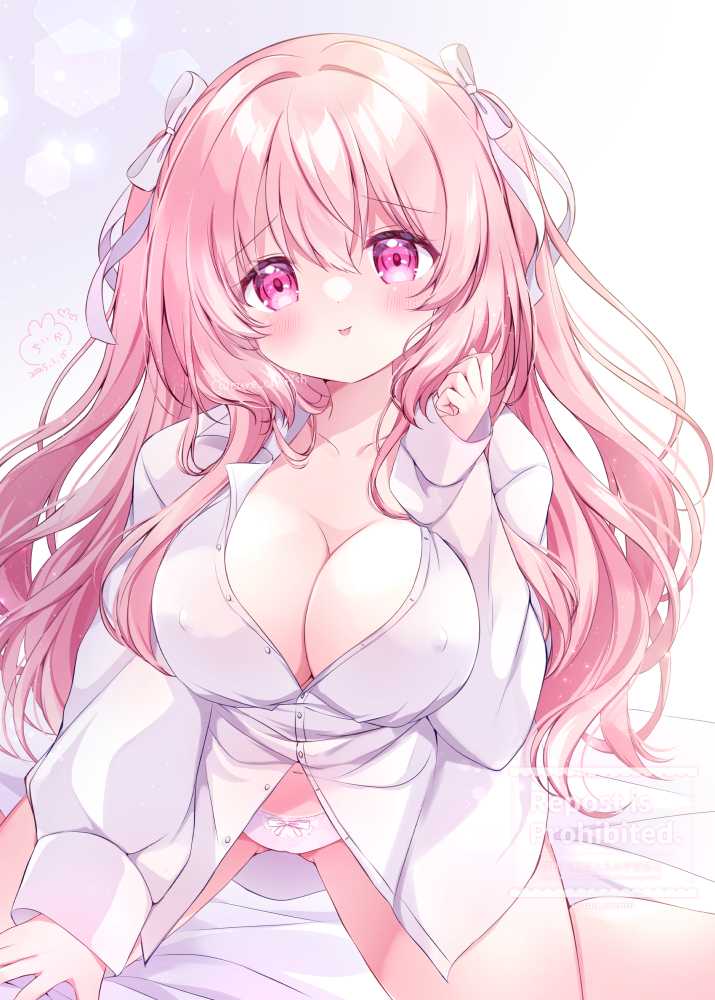 This is a pixiv picture whose title is 彼シャツ♡.