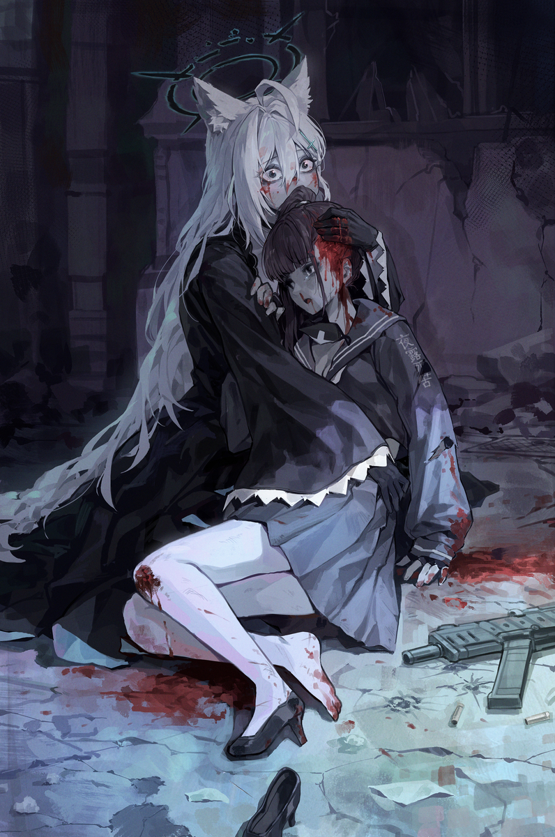 This is a pixiv picture whose title is 初殺人.