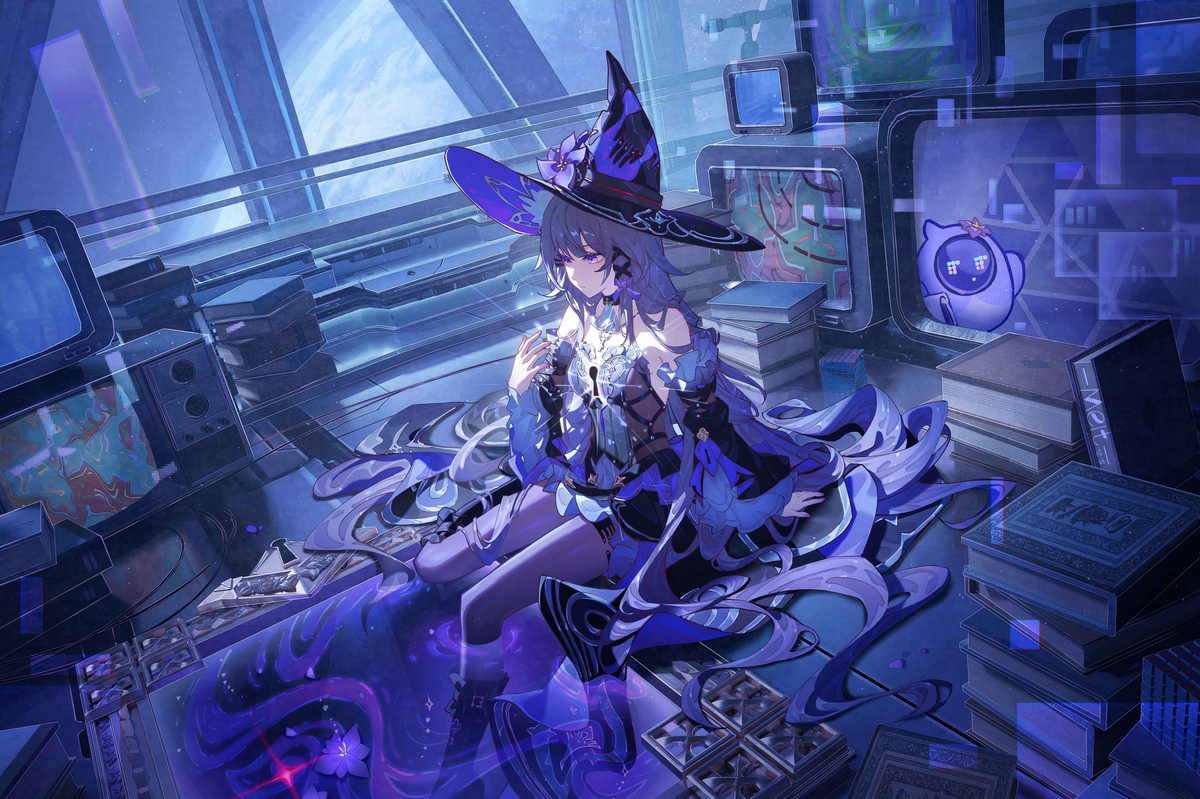 This is a pixiv picture whose title is 电子魔女.