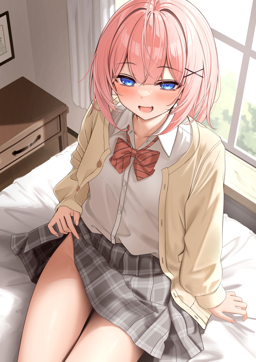 This is a pixiv picture whose title is さて問題です、私は履いているでしょうか？.