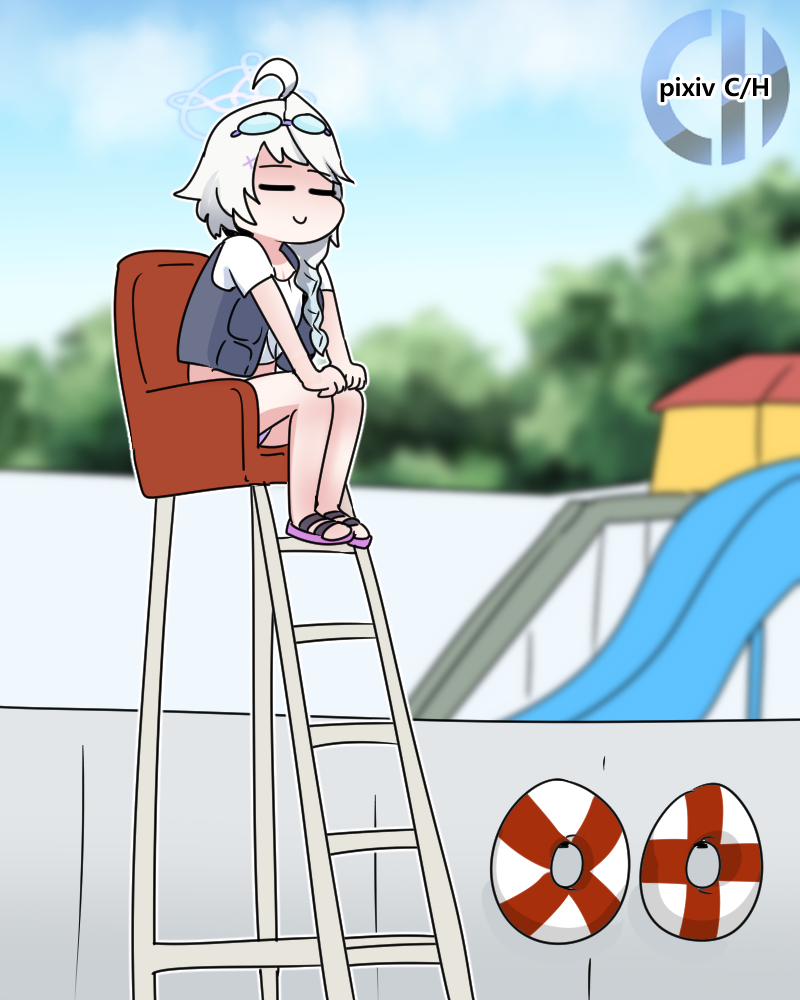 This is a pixiv picture whose title is 라이프 가드 Lifeguard.