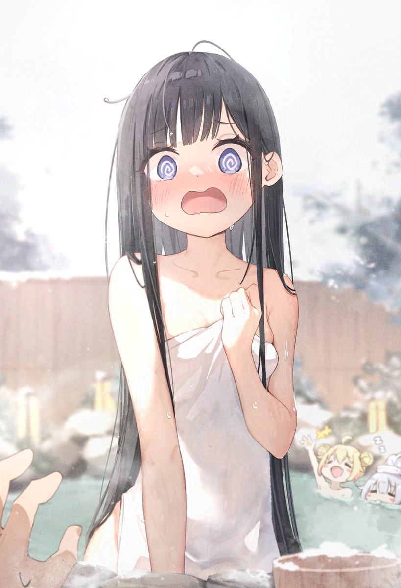 This is a pixiv picture whose title is 温泉事件のはなちゃん🌸.