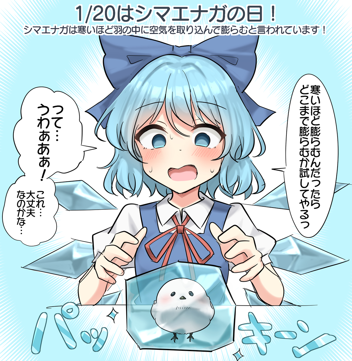 This is a pixiv picture whose title is 1/20はシマエナガの日！.