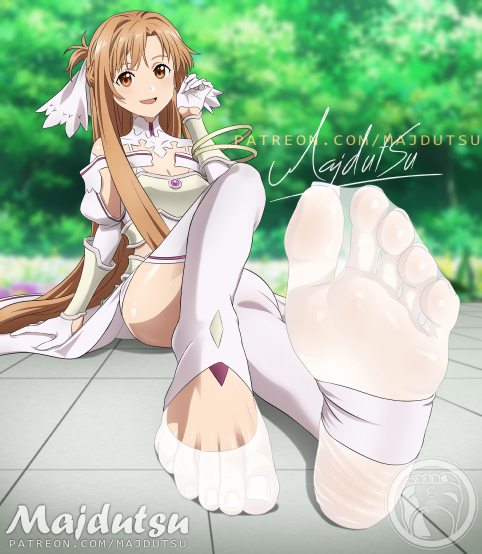 This is a pixiv picture whose title is Asuna Yuuki Feet.