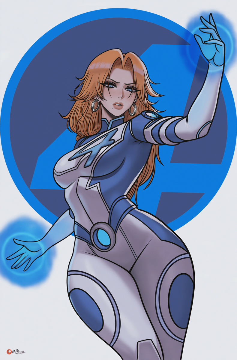 This is a pixiv picture whose title is Matsumoto Rangiku as Sue Storm.