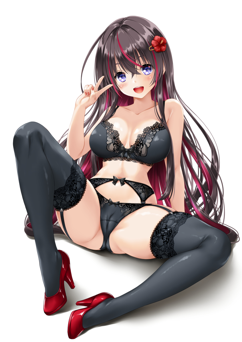 This is a pixiv picture whose title is 【リクエスト】下着姿のおねーさん.