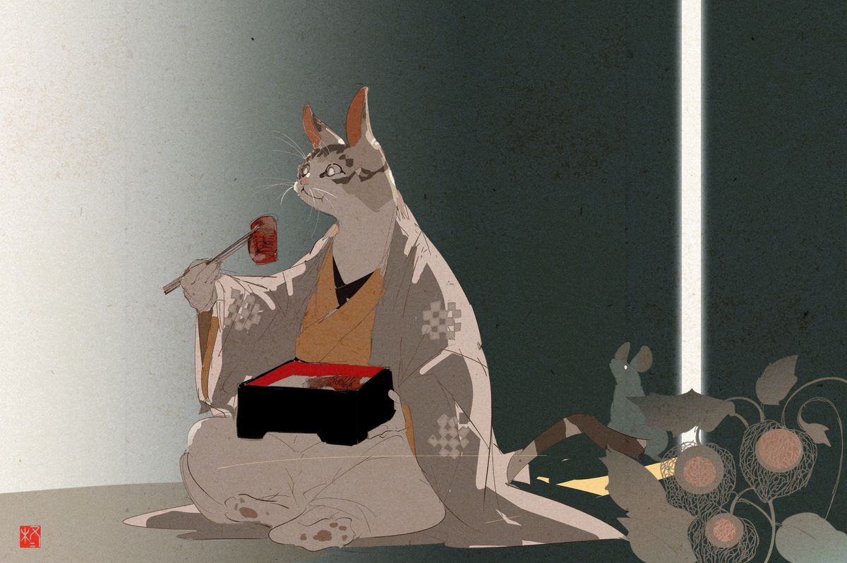 This is a pixiv picture whose title is いただく化猫の怪.