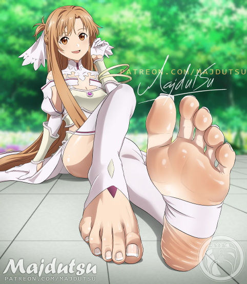 This is a pixiv picture whose title is Asuna Yuuki Feet.