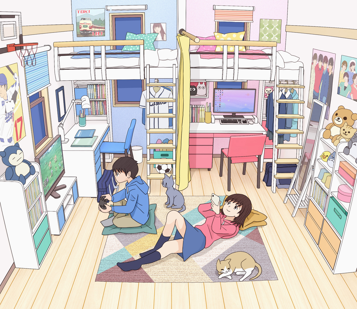 This is a pixiv picture whose title is 子供部屋の姉弟　その2.