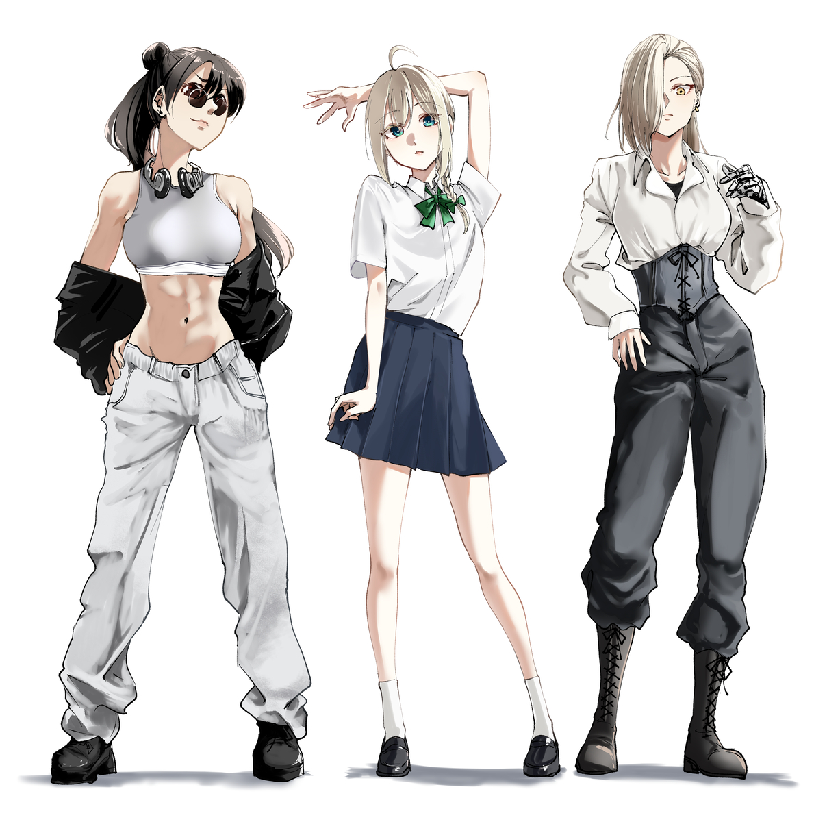 This is a pixiv picture whose title is 女子組.