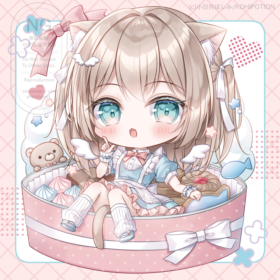 This is a pixiv picture whose title is ねこてんし🧸.