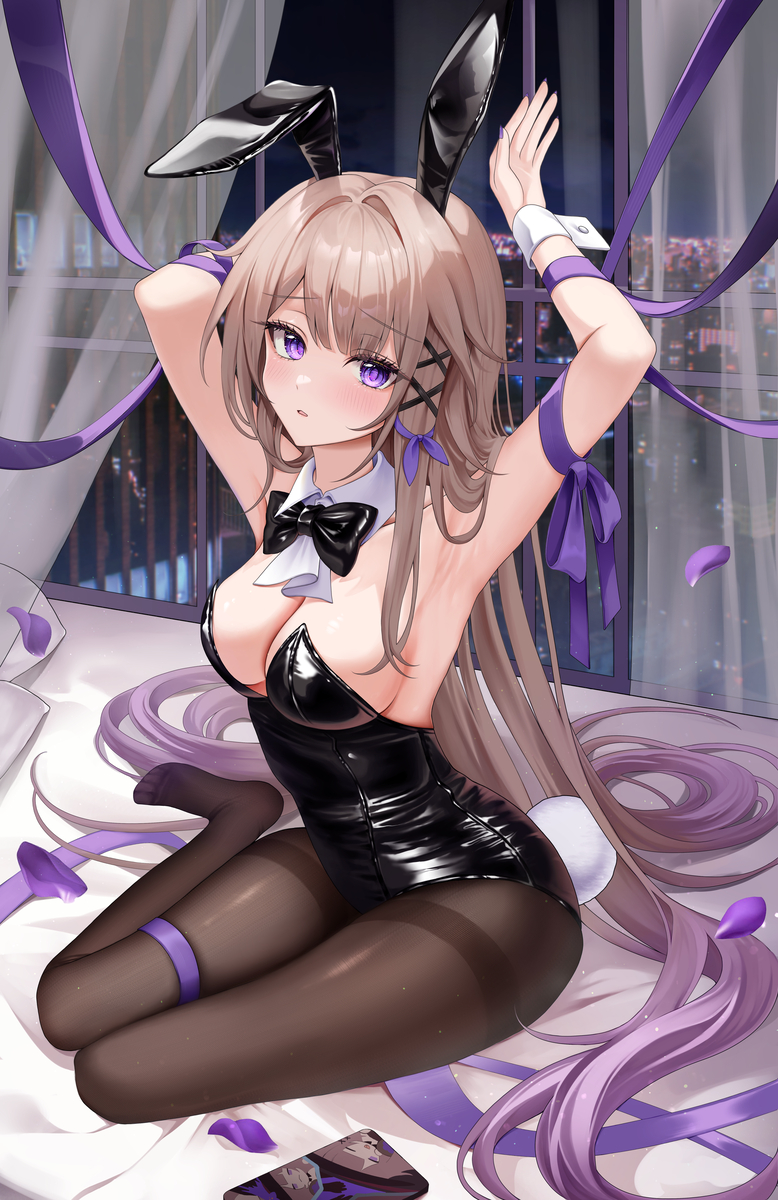 This is a pixiv picture whose title is バニーガール マダム・ヘルタ🐰💜.