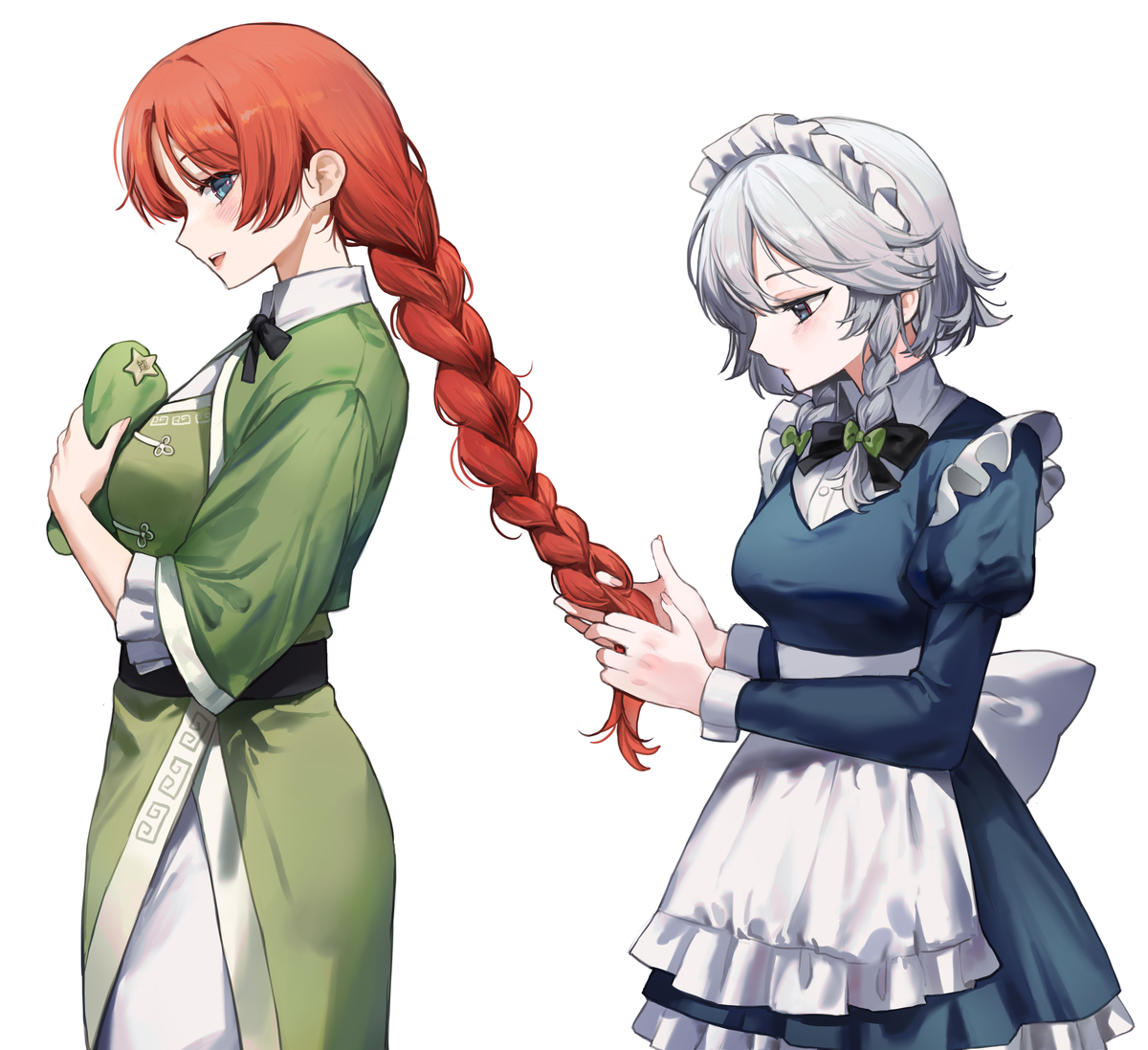 This is a pixiv picture whose title is 三つ編み.