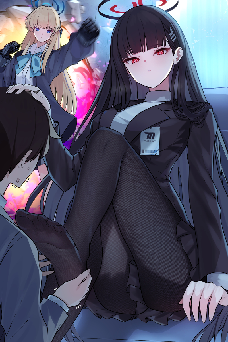 This is a pixiv picture whose title is 先生みたいな変態受け入れてあげる♡.