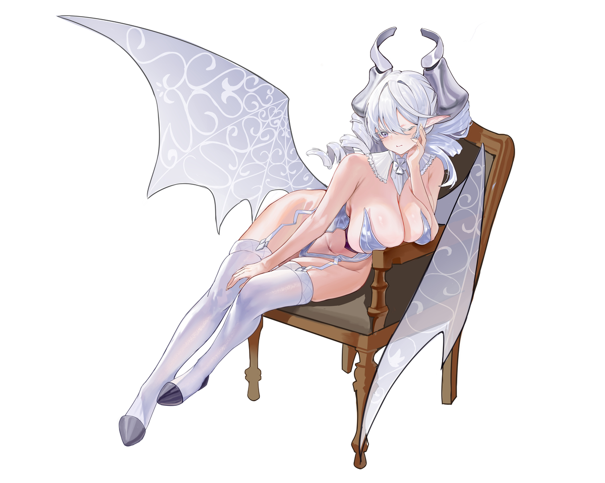 This is a pixiv picture whose title is 慵懒之白银姬.
