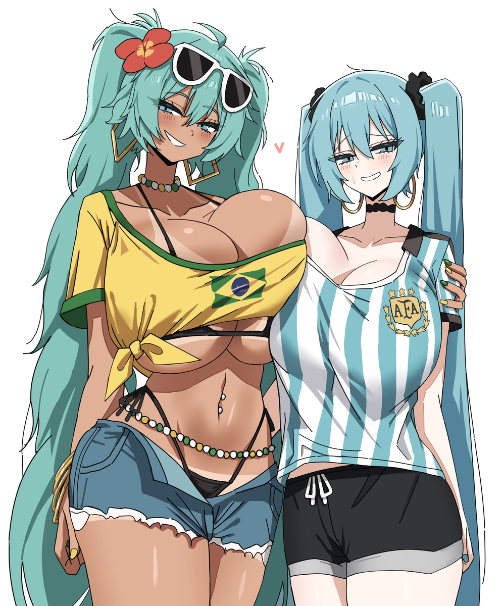 This is a pixiv picture whose title is Brazilian/Argentinian Miku.