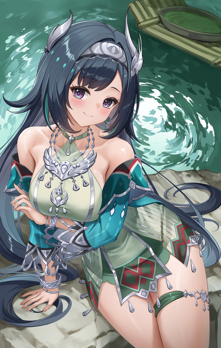 This is a pixiv picture whose title is 藍硯.