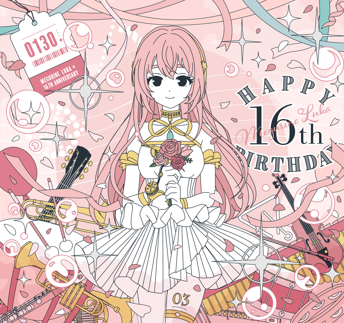 This is a pixiv picture whose title is 巡音ルカ16周年.
