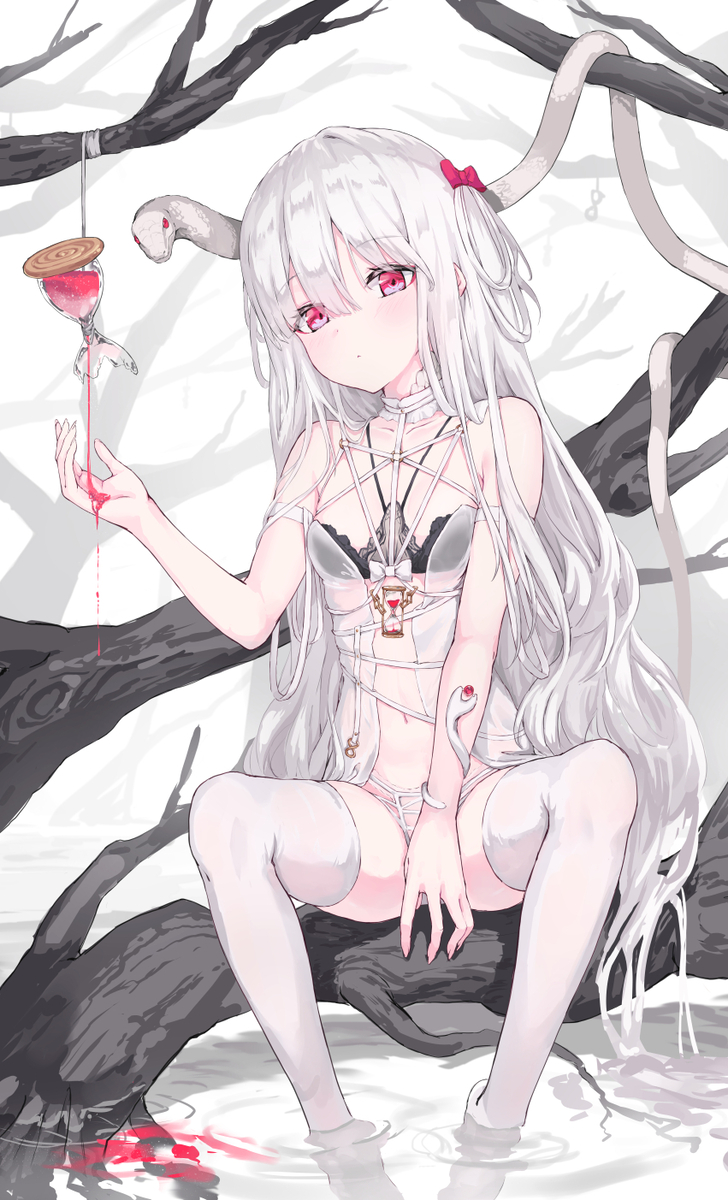 This is a pixiv picture whose title is しろへびちゃん.