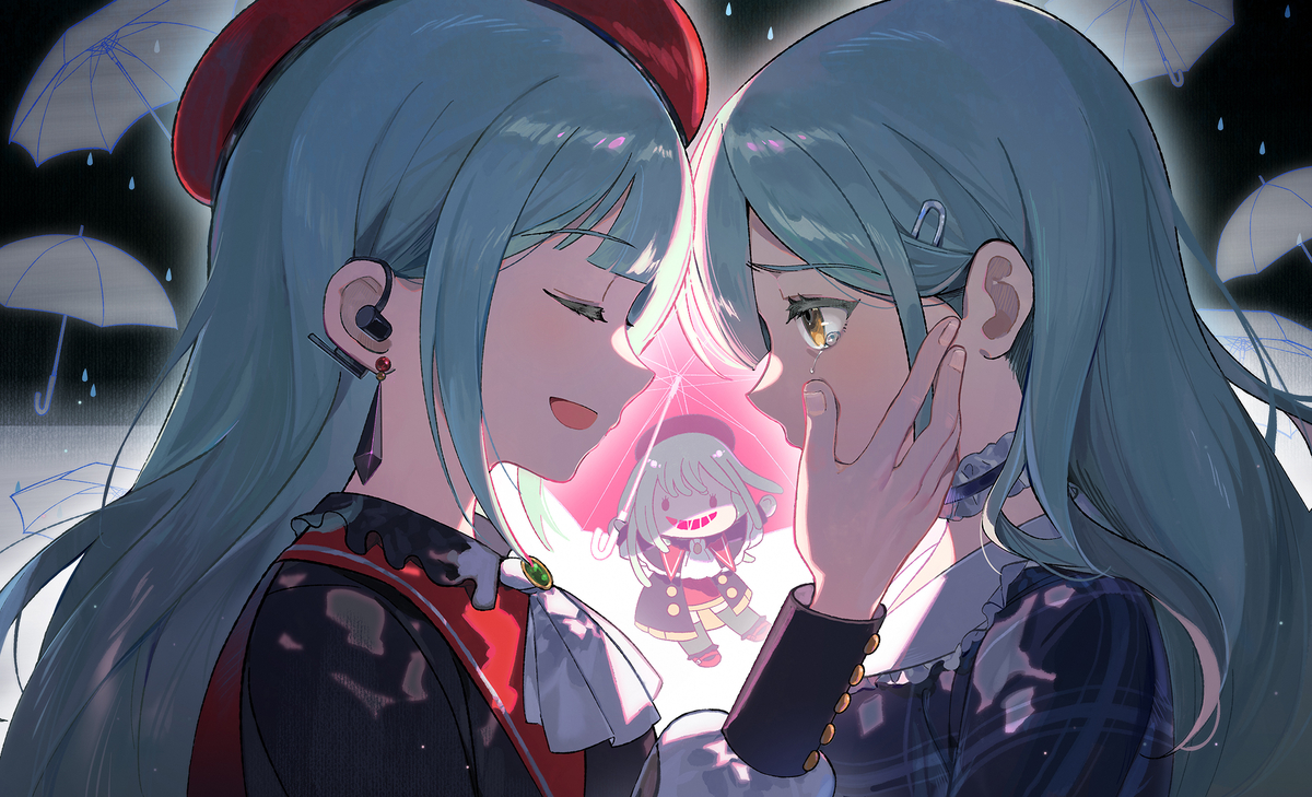 This is a pixiv picture whose title is 雨と涙.