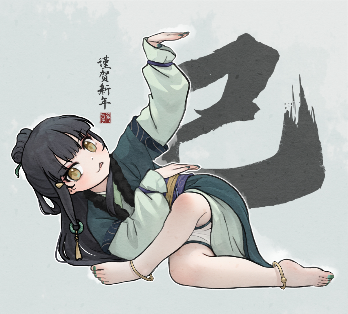 This is a pixiv picture whose title is 😜.