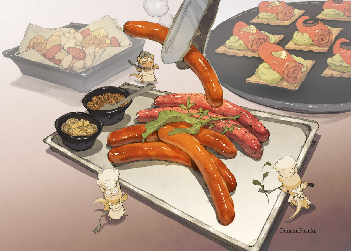This is a pixiv picture whose title is 宴会のチョリソー.