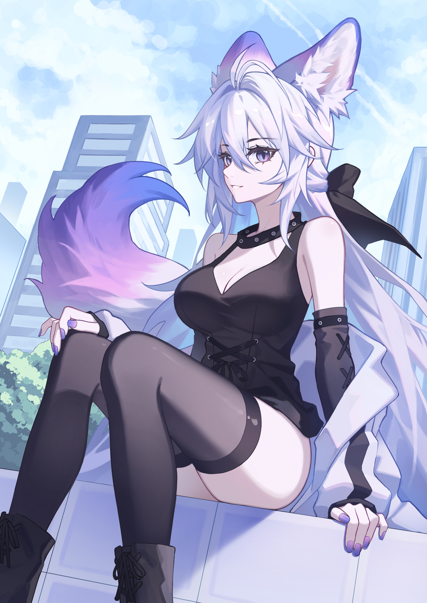 This is a pixiv picture whose title is 狐狐！.