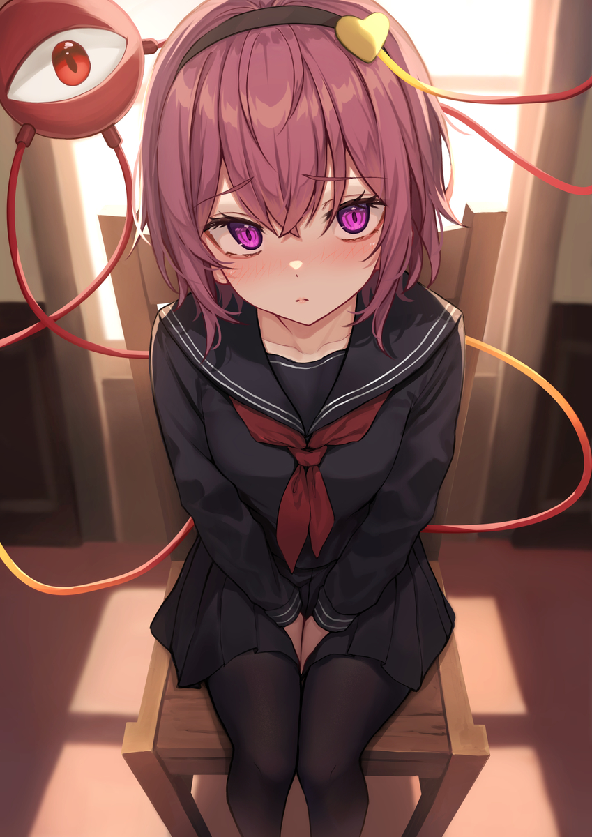 This is a pixiv picture whose title is さとり様…セーラー服着て….