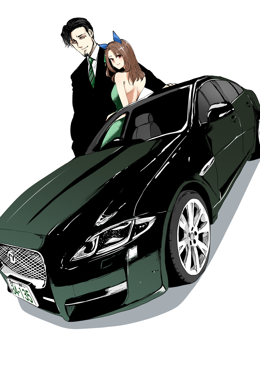 This is a pixiv picture whose title is キングとトレーナーの愛車.