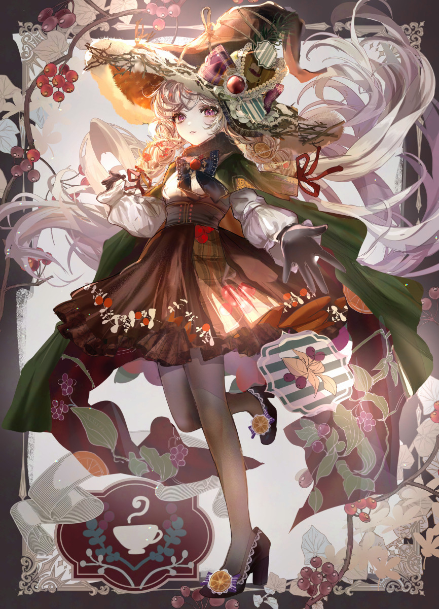 This is a pixiv picture whose title is 冬のベリー紅茶魔女.