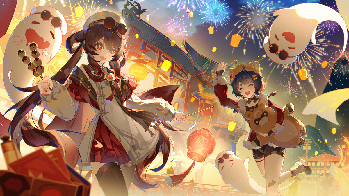 This is a pixiv picture whose title is 海灯节.
