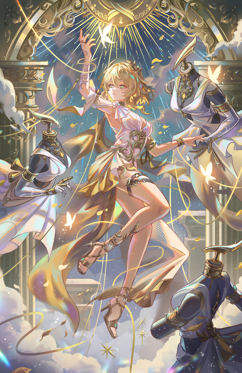 This is a pixiv picture whose title is The Goldweaver.