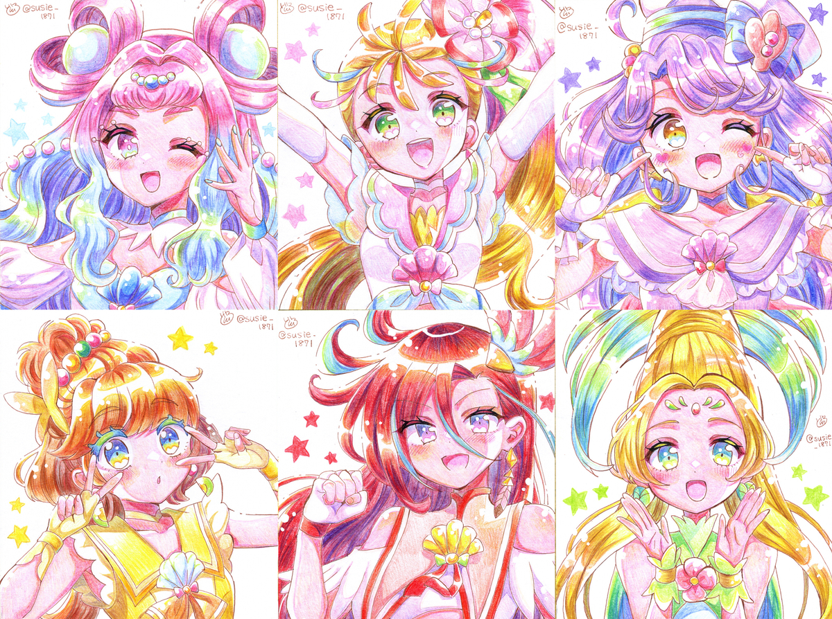 This is a pixiv picture whose title is トロピカル〜ジュ！プリキュア色紙.