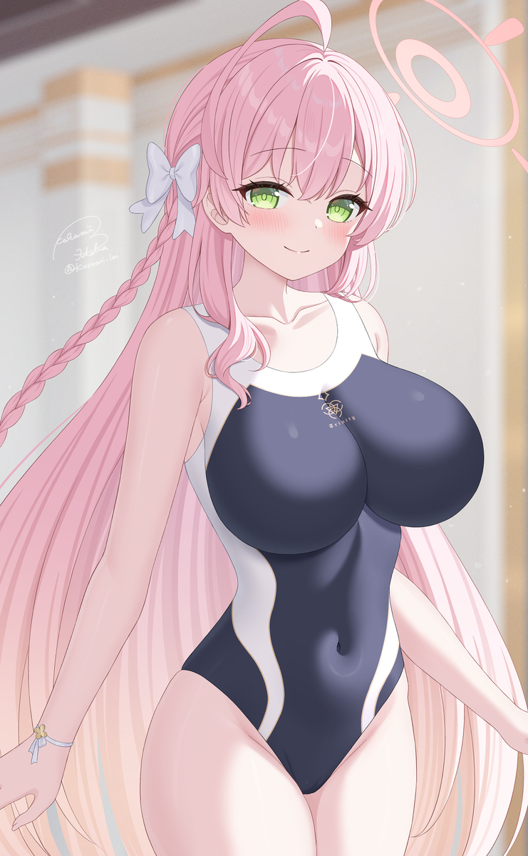 This is a pixiv picture whose title is スク水ハナコ.