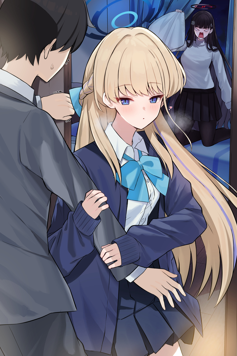 This is a pixiv picture whose title is 寒い日は一緒に温め合えば合理的です♡.